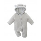 CharmX Baby Jumpsuit with Cute Bear Hoodie Warm Fleece Lined Newborn Snowsuit Rompers for Fall Winter 0-18 Month