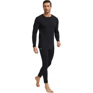 CharmX Men Heavyweight Cottony Polyester Thermal Underwear Base Layer Long Johns Blended Fleece Lined Set for Cold Weather