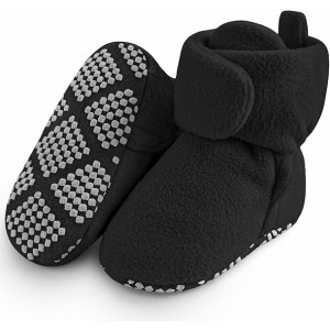 CharmX Fleece Baby Booties, Warm Cozy Baby Slippers, Stay On Sock Shoes, Easy to Put on, Unisex Baby Gifts, Soft Non-Slip Adjustable Newborn Boots for Boys and Girls